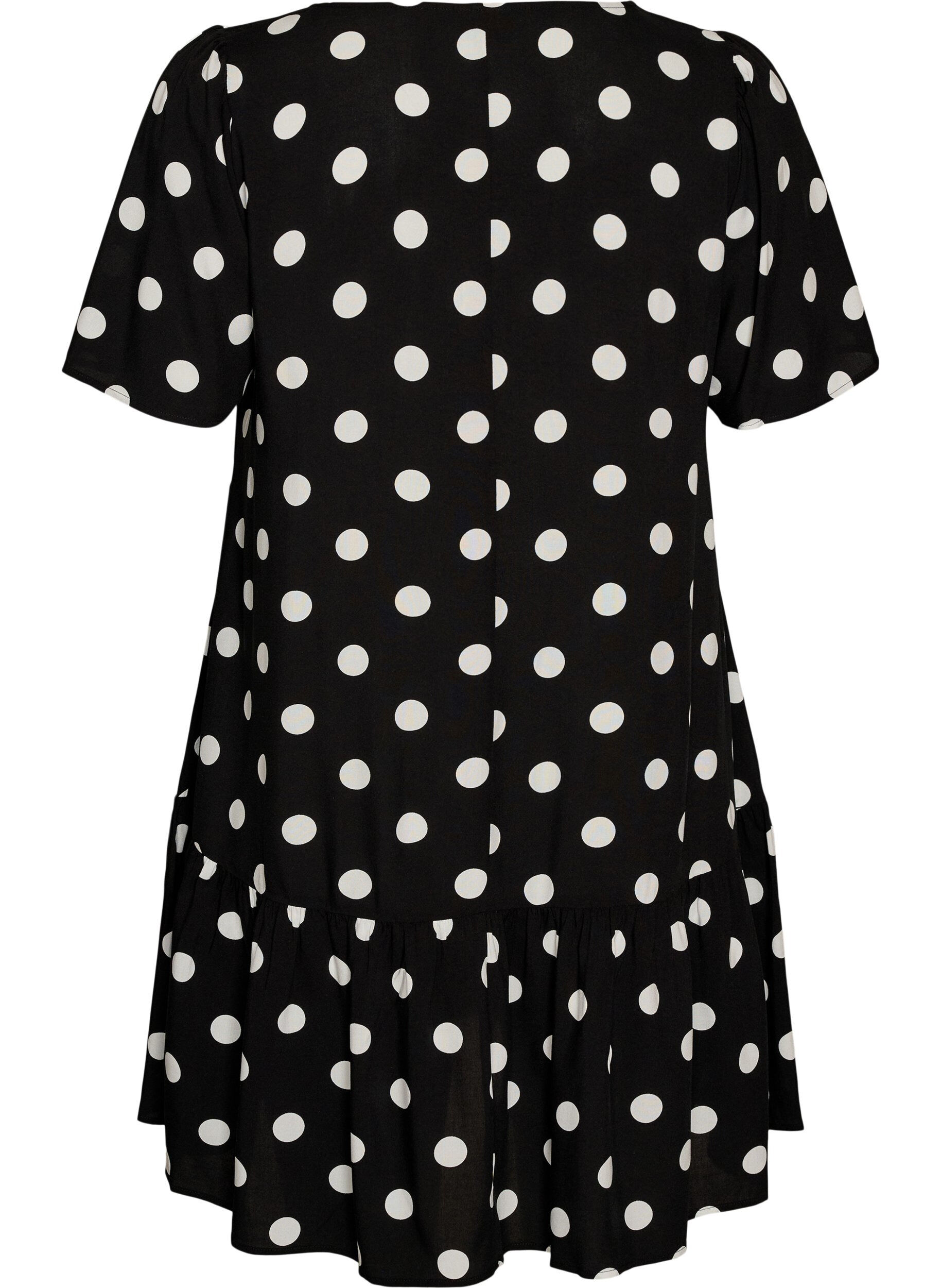 Zizzifashion Dress in viscose with cutline, Black, Packshot image number 1