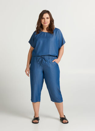 3/4 length trousers, Medium Blue, Model image number 1