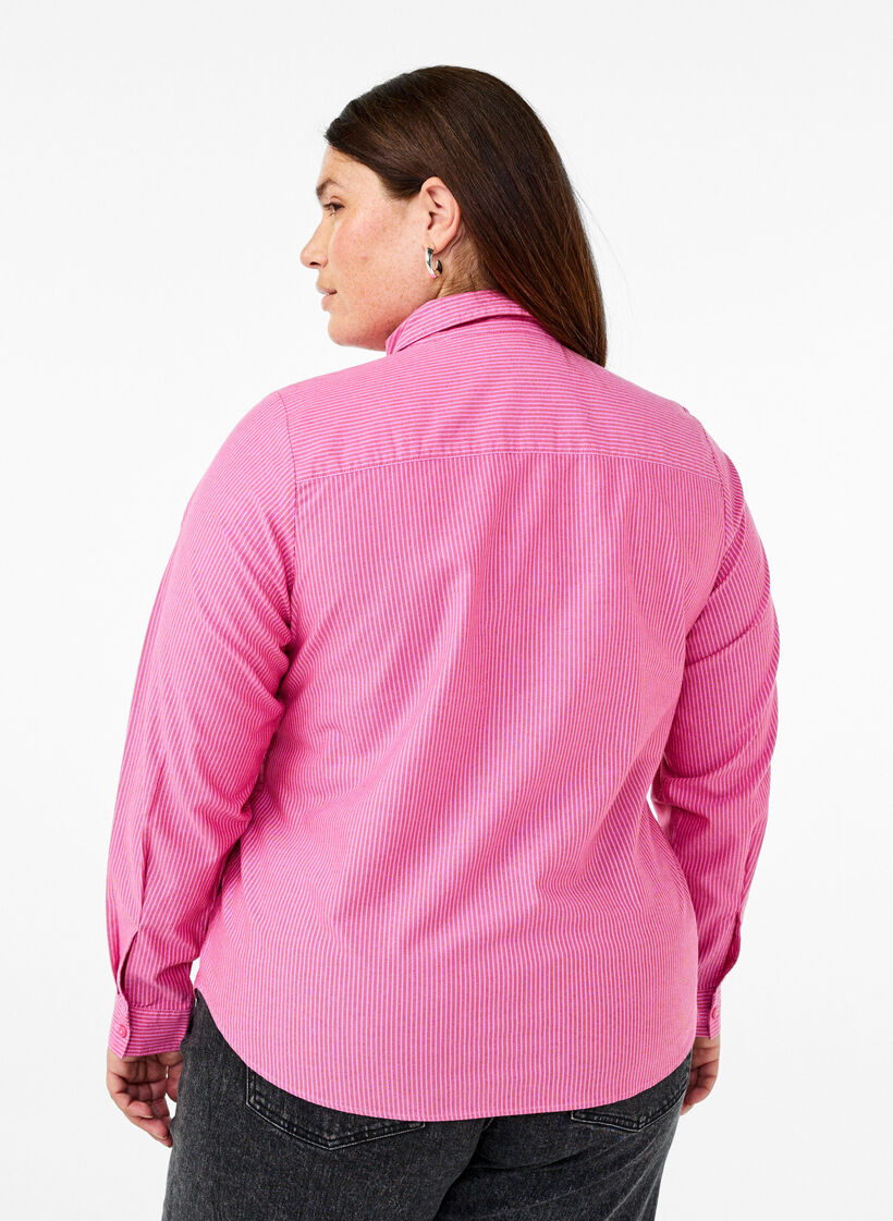 Long-sleeved cotton shirt, Red, Model image number 2