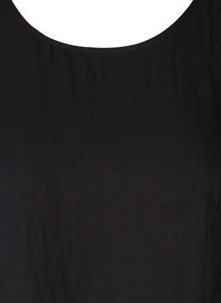 Short-sleeved viscose dress with A-line cut, Black, Packshot image number 2