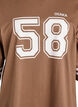 Oversized college T-shirt with 3/4 sleeves, Brown, Packshot image number 2