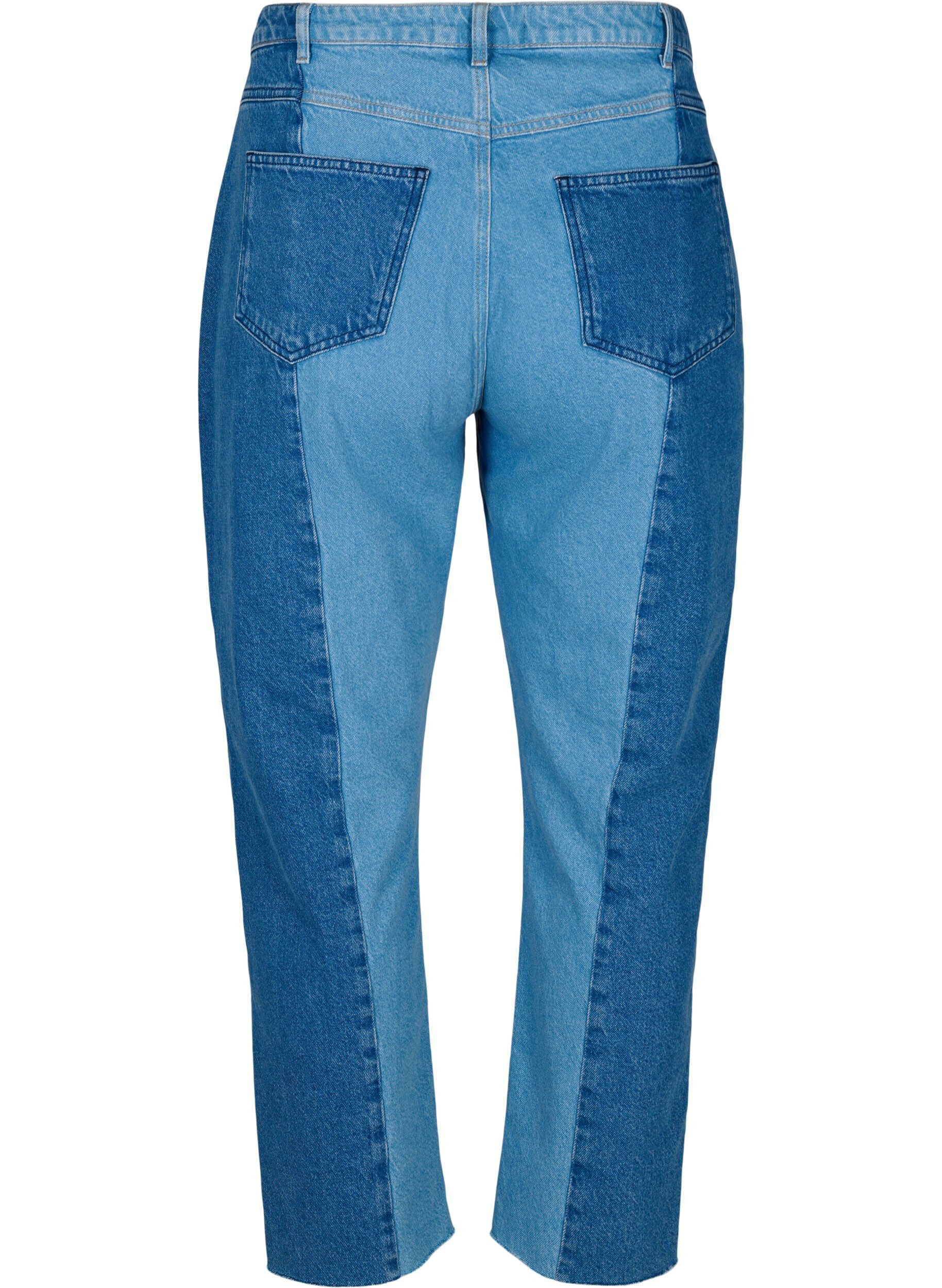 Zizzifashion Cropped Vera jeans with colorblock, Blue denim, Packshot image number 1