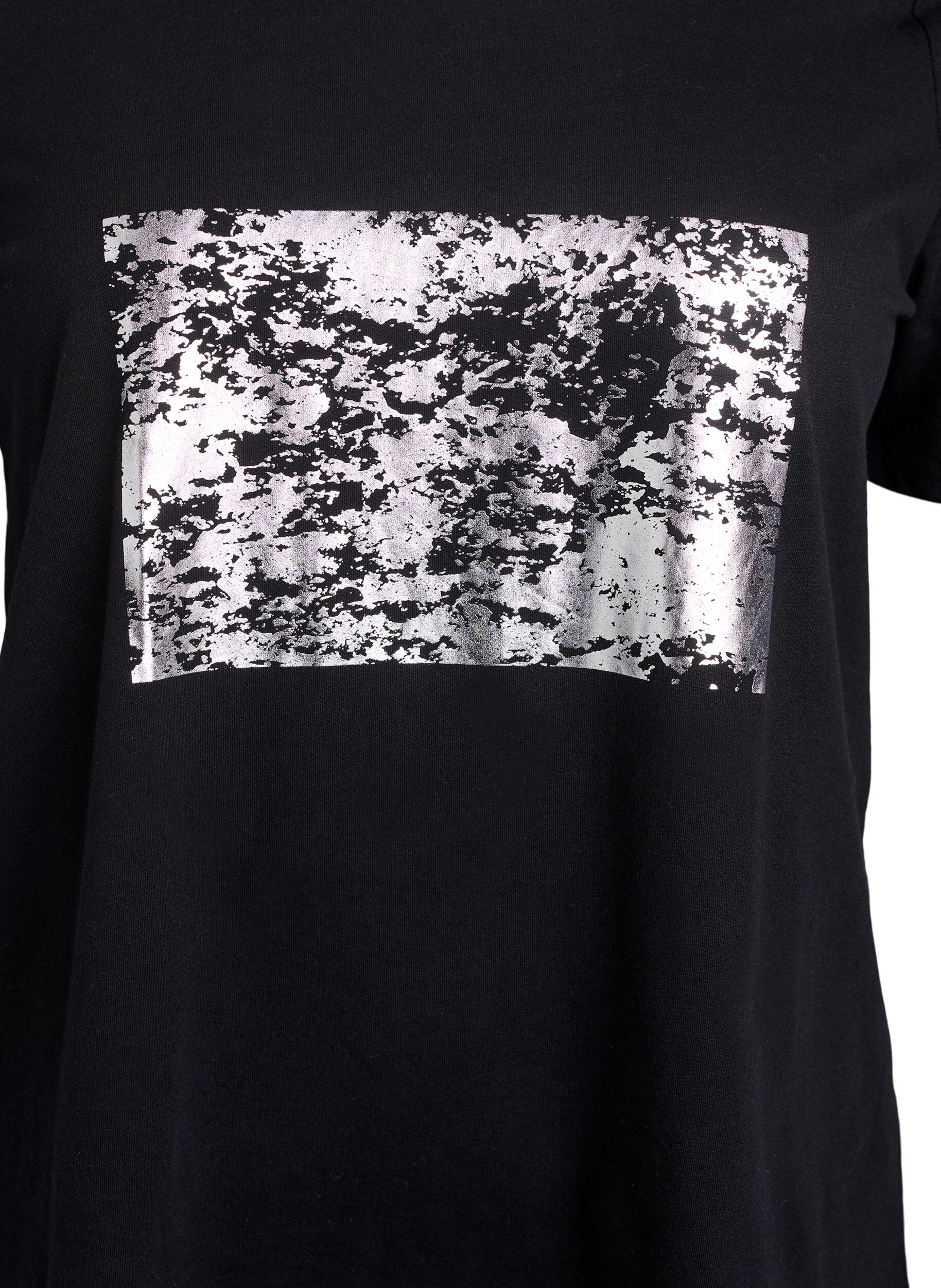 Zizzifashion T-shirt with motif, Black, Packshot image number 2