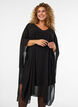 Short chiffon dress with V-neck, Black, Model image number 2