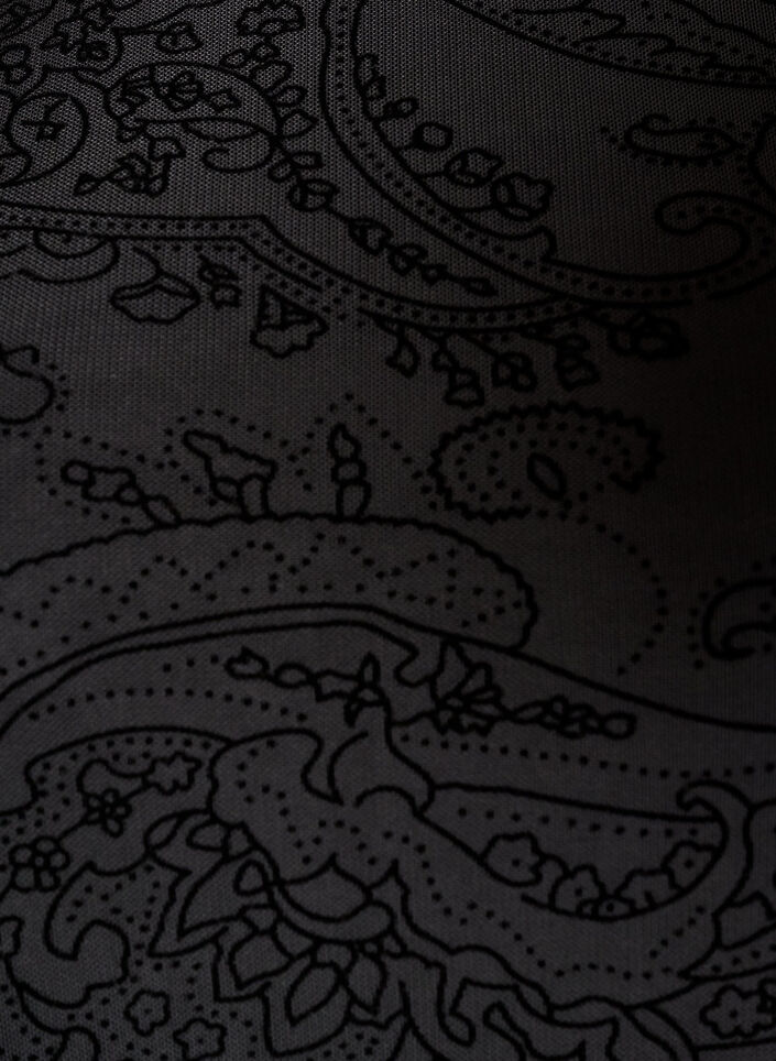 Mesh blouse with paisley print and asymmetrical hem, Black, Packshot image number 2