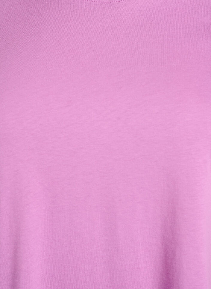 Basic cotton T-shirt with round neck, Purple, Packshot image number 2