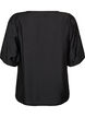 Viscose blouse with V-neck, Black, Packshot image number 1