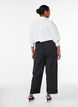 High-waisted trousers with belt, Black, Model image number 1