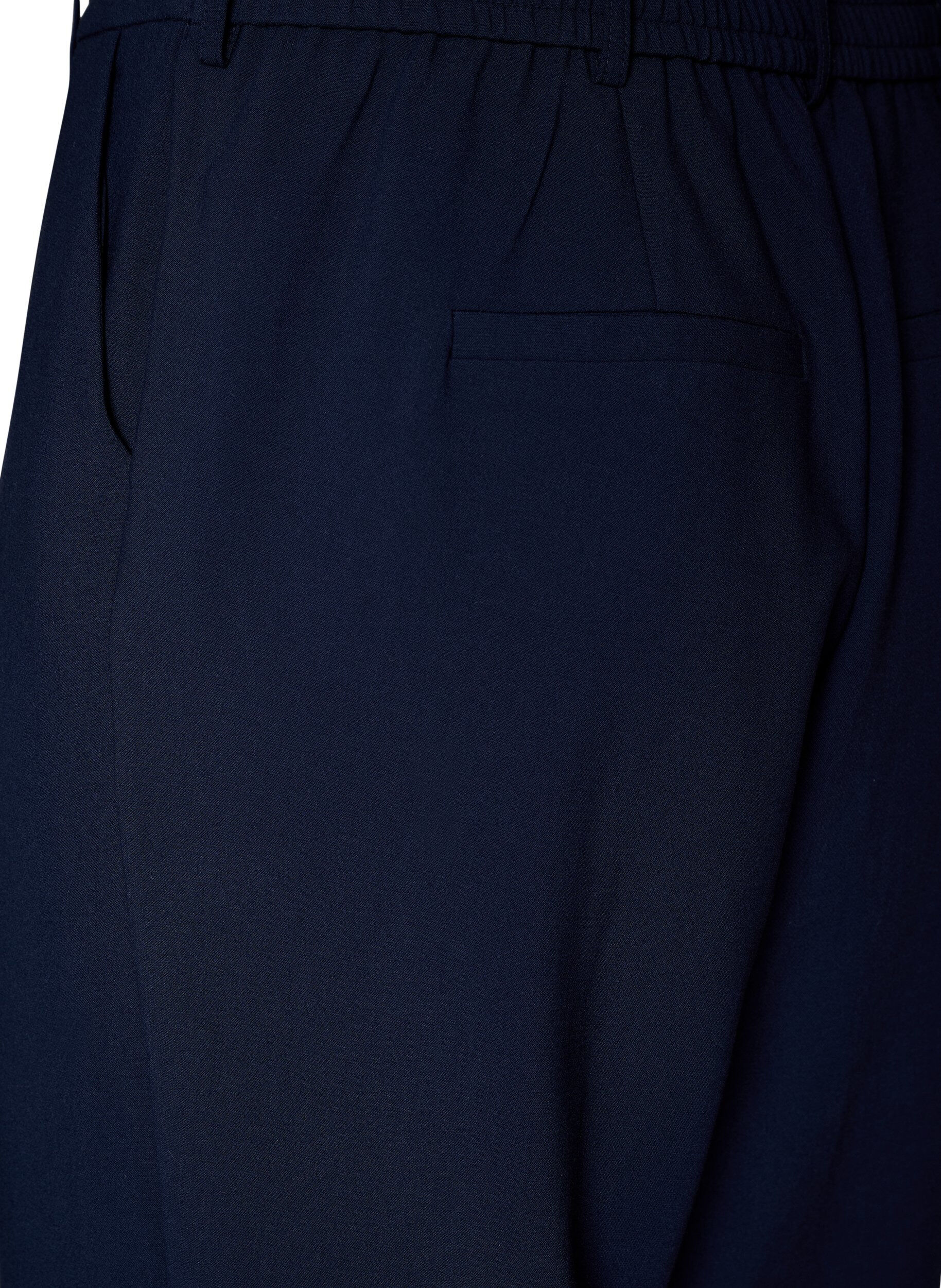 Zizzifashion Tailored trousers with a high waist and straight fit, Blue, Packshot image number 3
