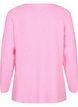 Knitted blouse with round neck, Begonia Pink Mel., Packshot image number 1