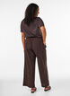 Corduroy trousers with wide legs and a high waist, Brown, Model image number 1