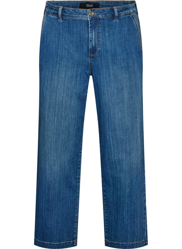 Wide fit Myra jeans with high waist, Blue, Packshot image number 0