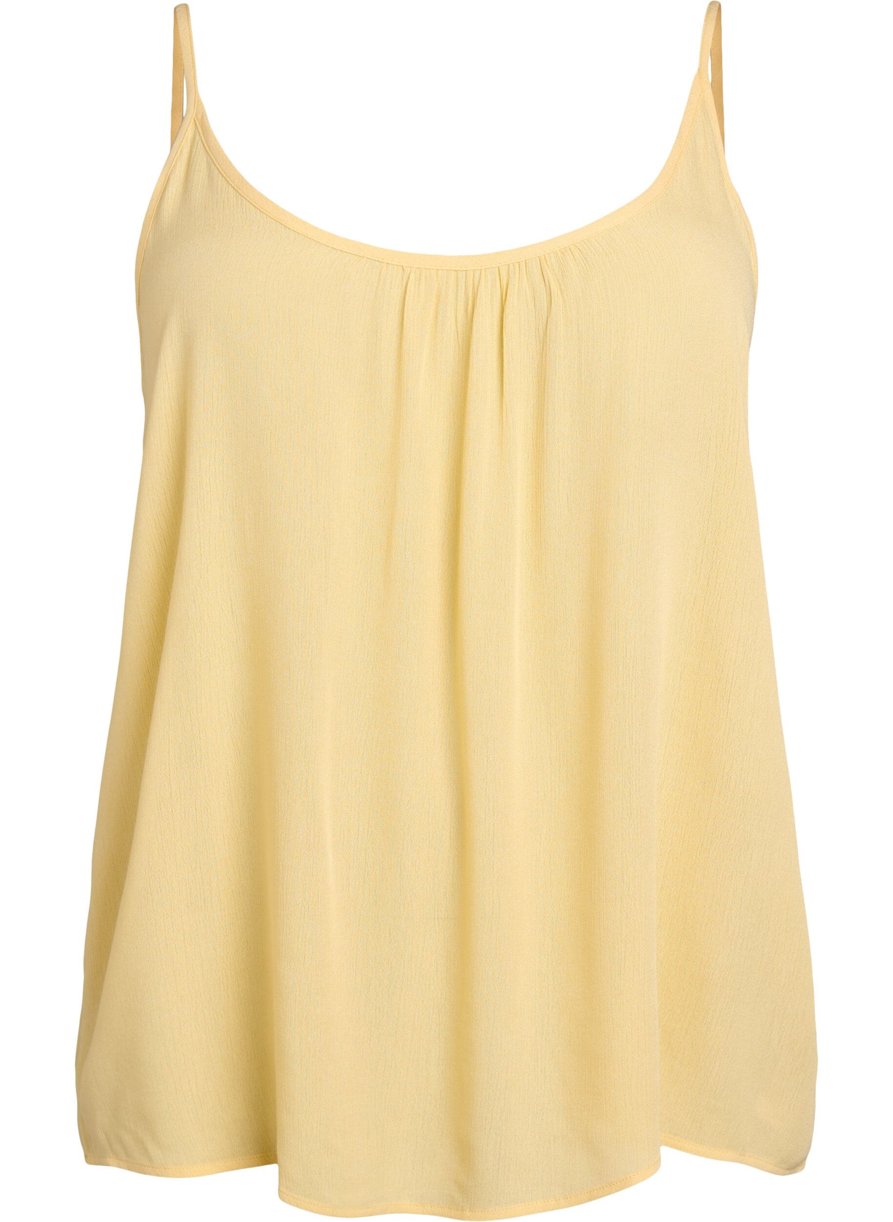 Zizzifashion Strap top in viscose, Yellow, Packshot image number 0