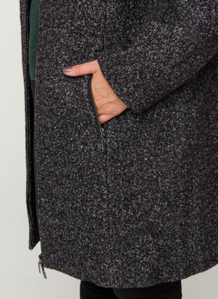 Jacket with wool and a zip, Dark Grey Mel., Model image number 2