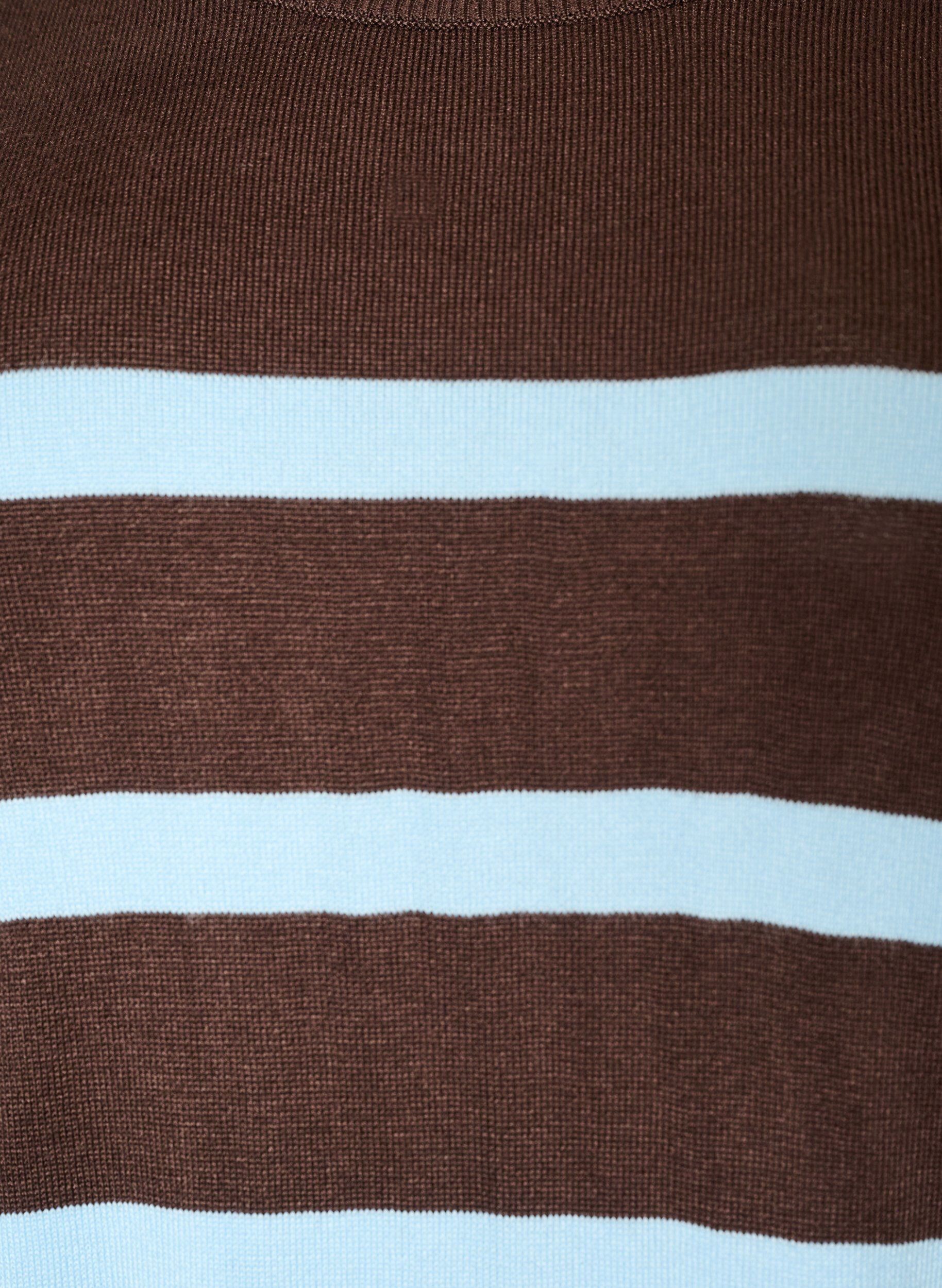 ZizzifashionStriped knit top with short sleeves, Brown, Packshot image number 2