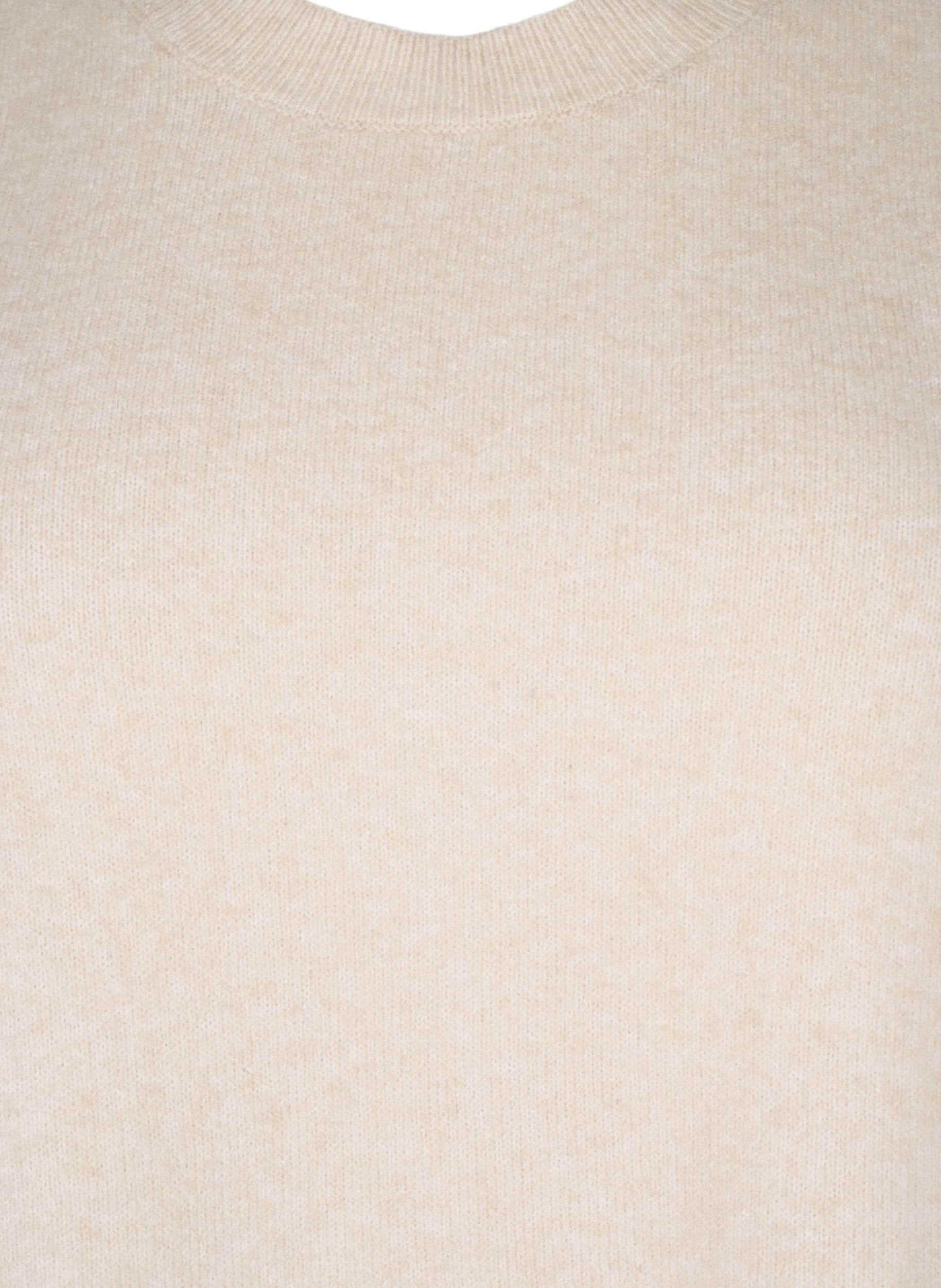 Zizzifashion Knitted vest with ribbed edge, Pumice Stone Mel., Packshot image number 2