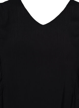 Viscose tunic with decorative 3/4 sleeves, Black, Packshot image number 2