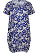 Short-sleeved cotton dress with floral print, Blue, Packshot image number 0