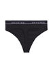 Cotton g-string with a regular waist, Black, Packshot image number 1