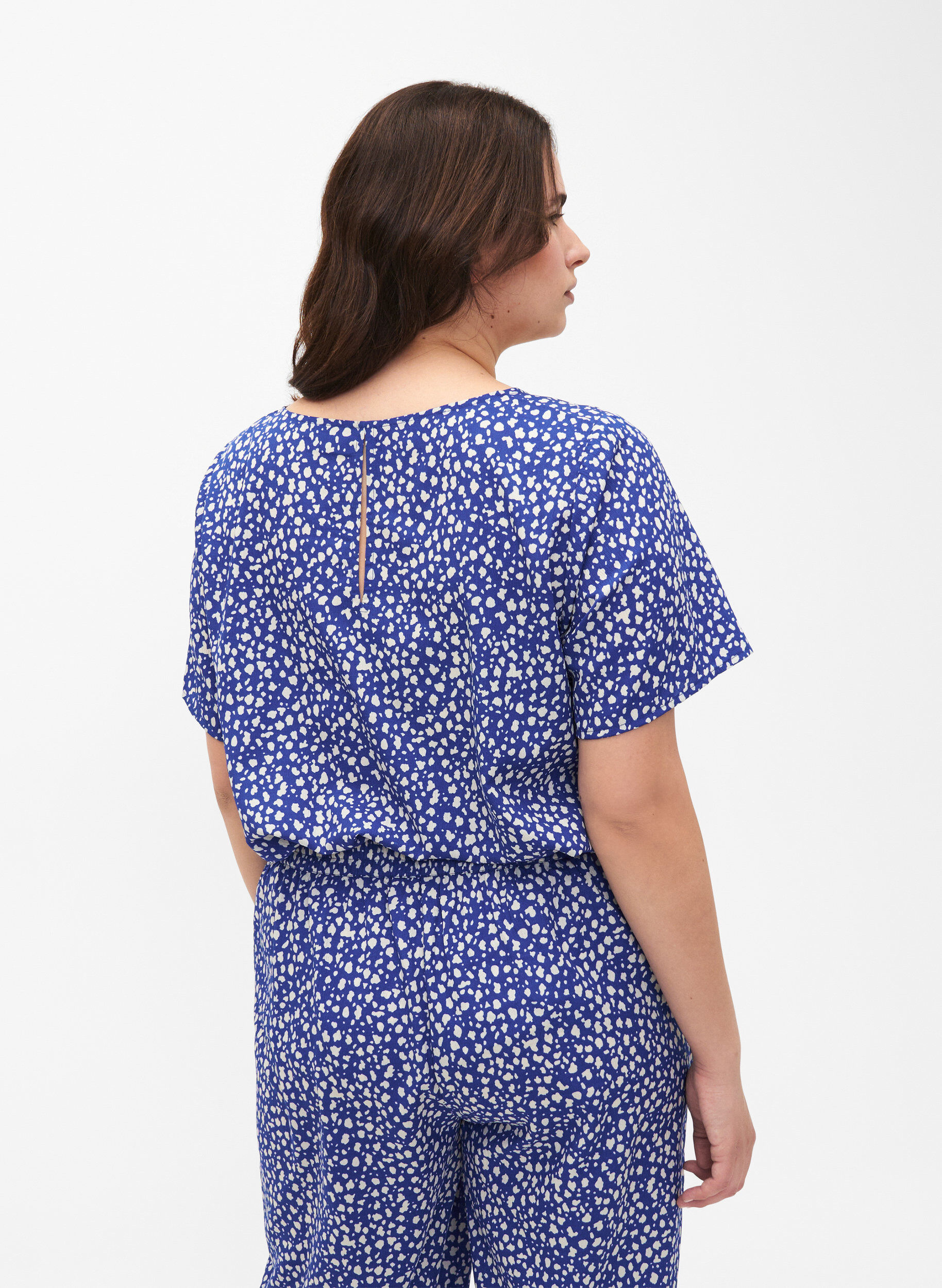 Zizzifashion FLASH - Short sleeve blouse with print, Surf the web Dot, Model image number 1