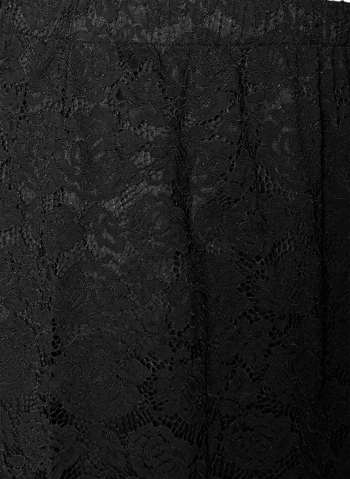 Lace midi skirt with an elasticated waist, Black, Packshot image number 2