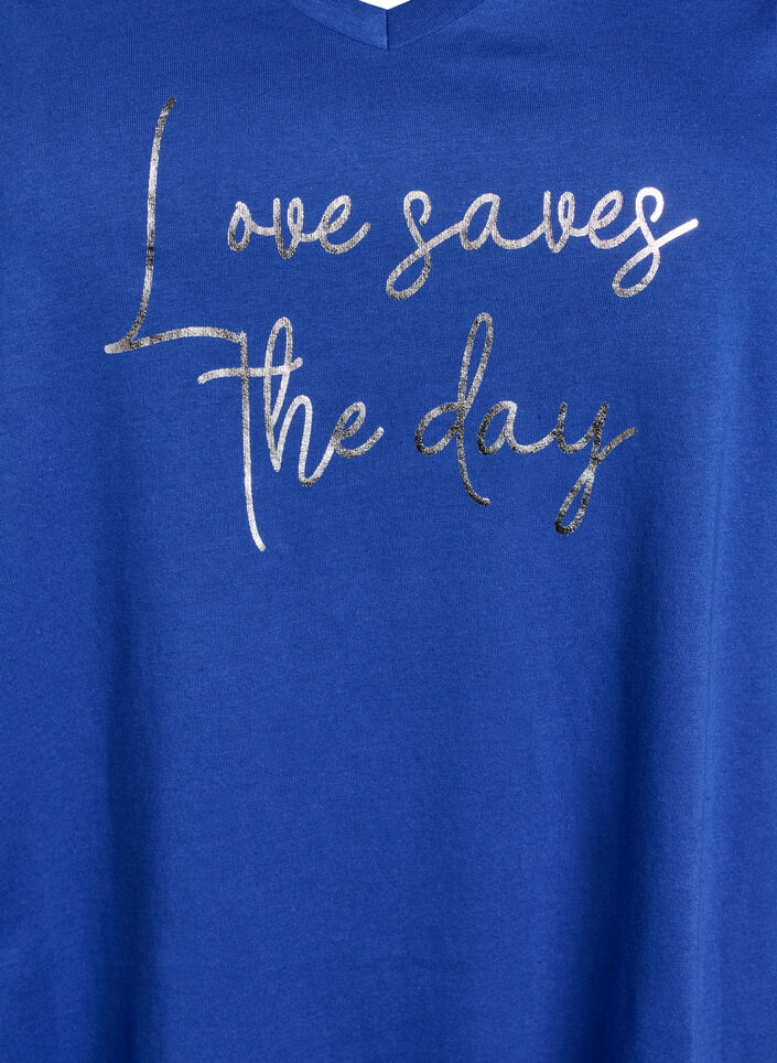 Organic cotton nightgown with v-neck, , Packshot image number 2