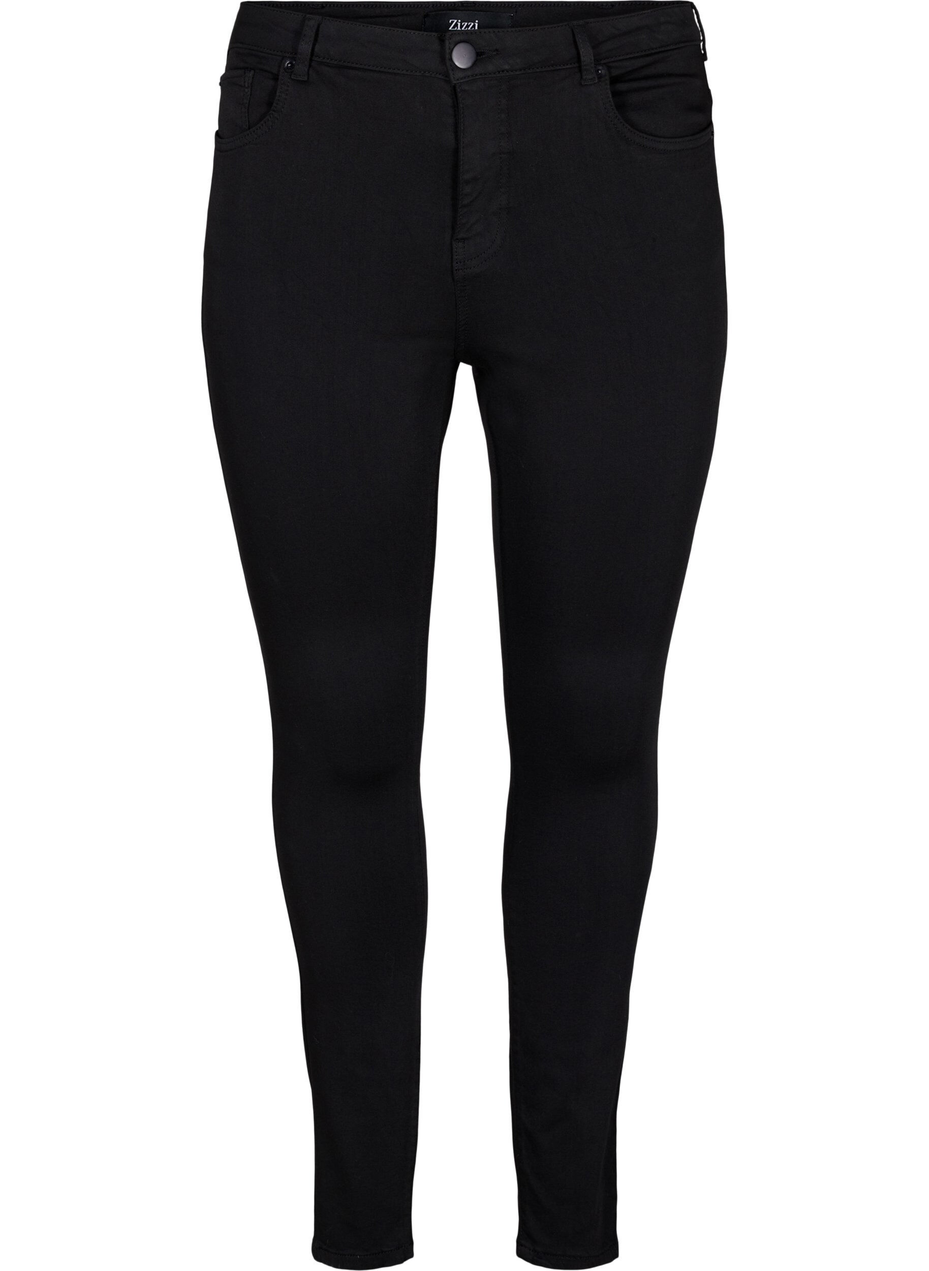 Zizzifashion Stay Black Amy jeans with a high waist, Black, Packshot image number 0