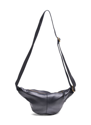 Belt bag in leather, Black, Packshot image number 1