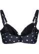 Bikini top with underwire and pattern, Black, Packshot image number 1