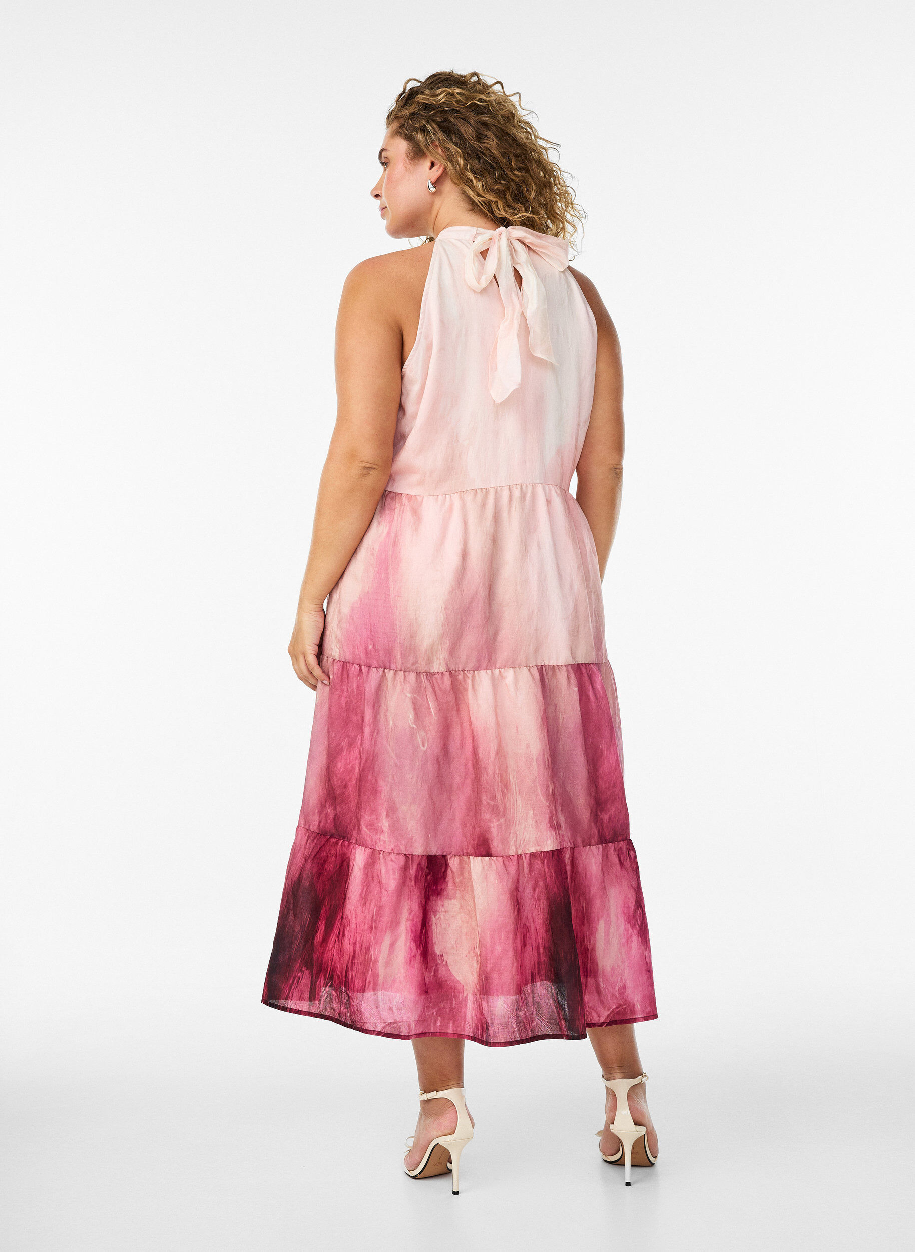 Zizzifashion Midi halterneck dress, Rose, Model image number 1