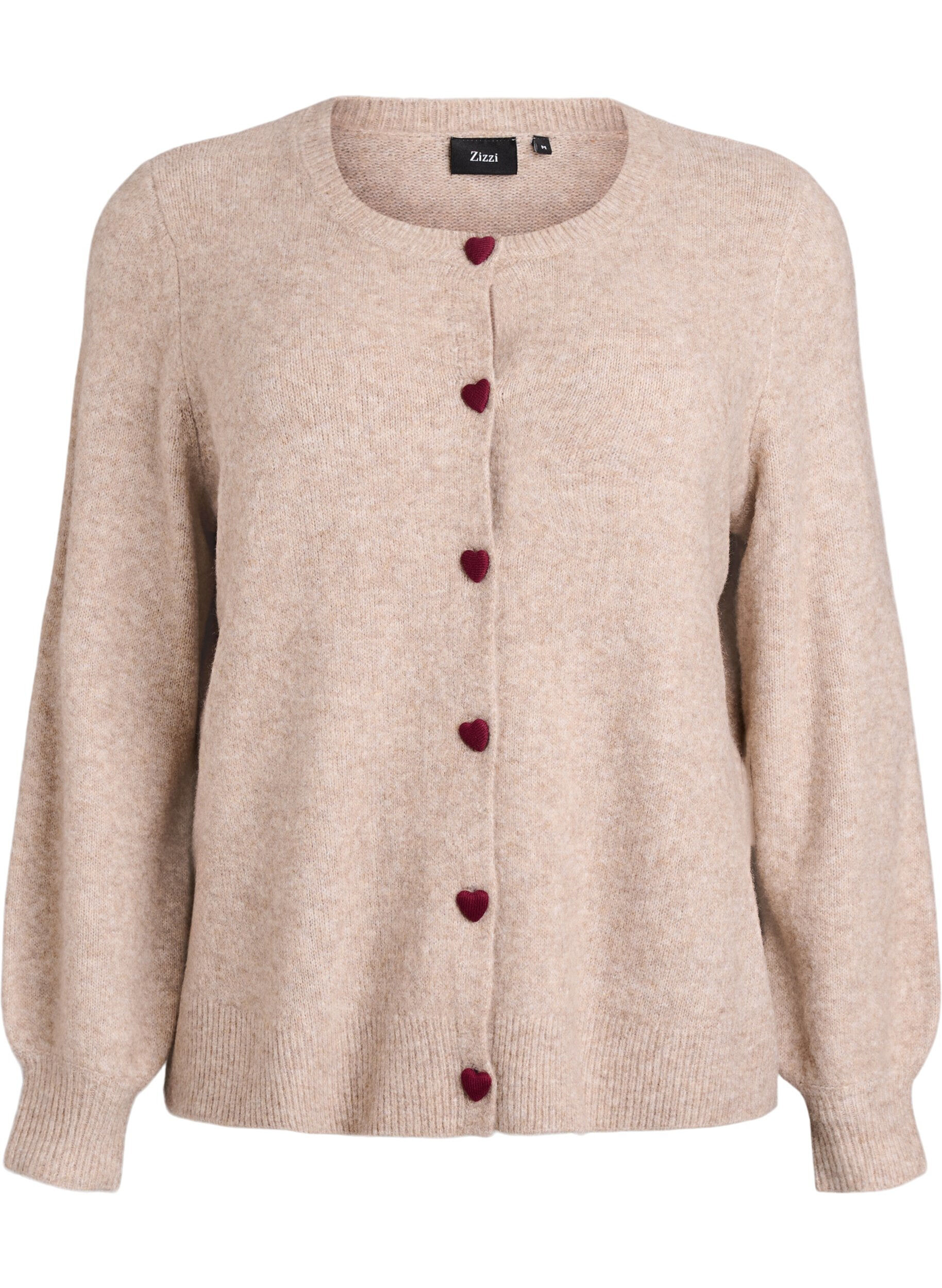 Cardigan with heart-shaped buttons