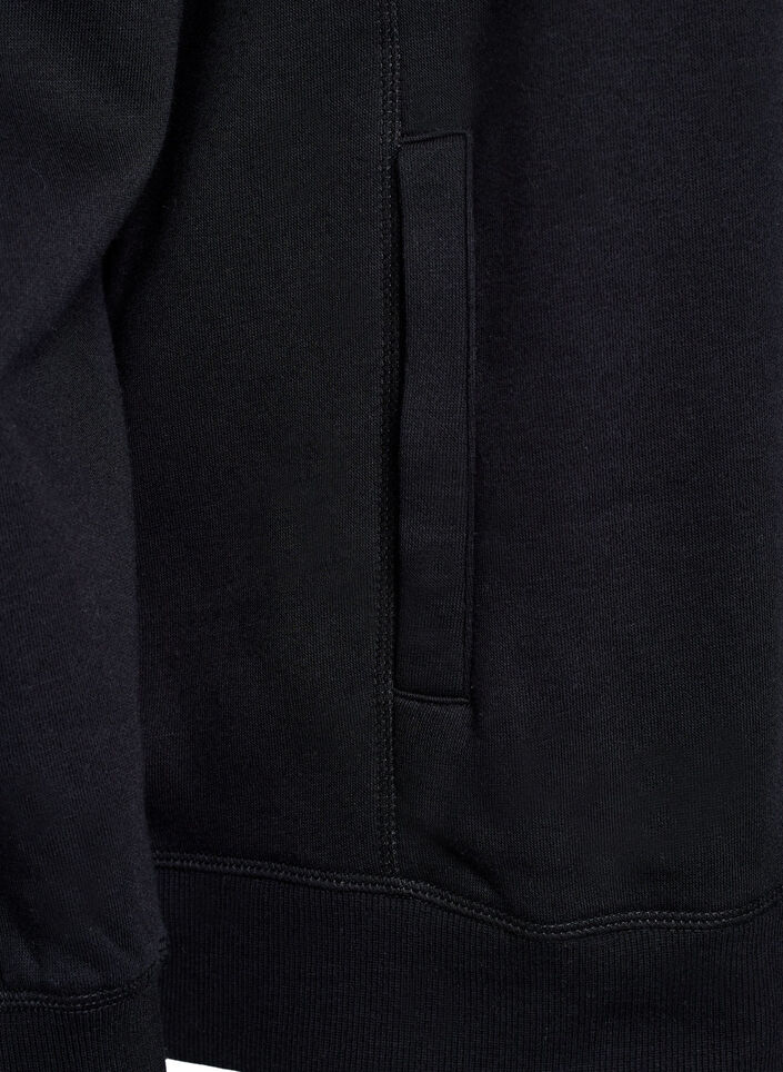 FLASH - Sweatshirt with high collar and pockets, Black, Packshot image number 3