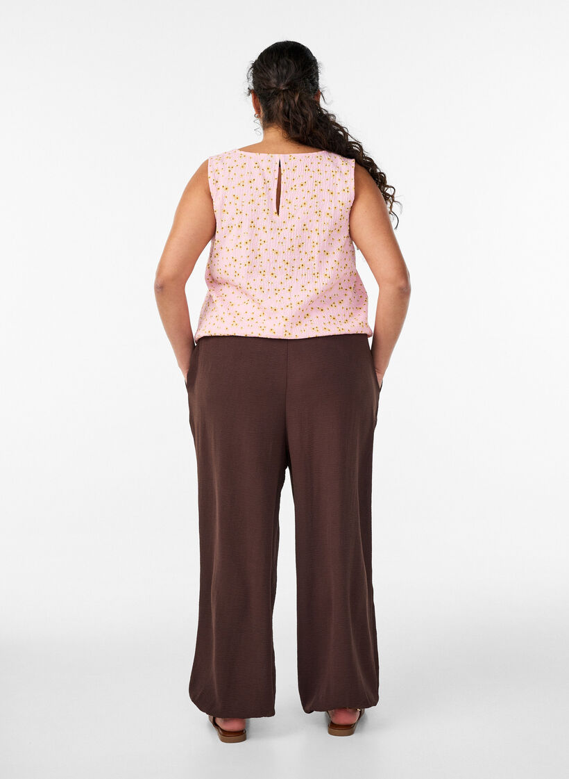 High-waisted balloon trousers, Brown, Model image number 1