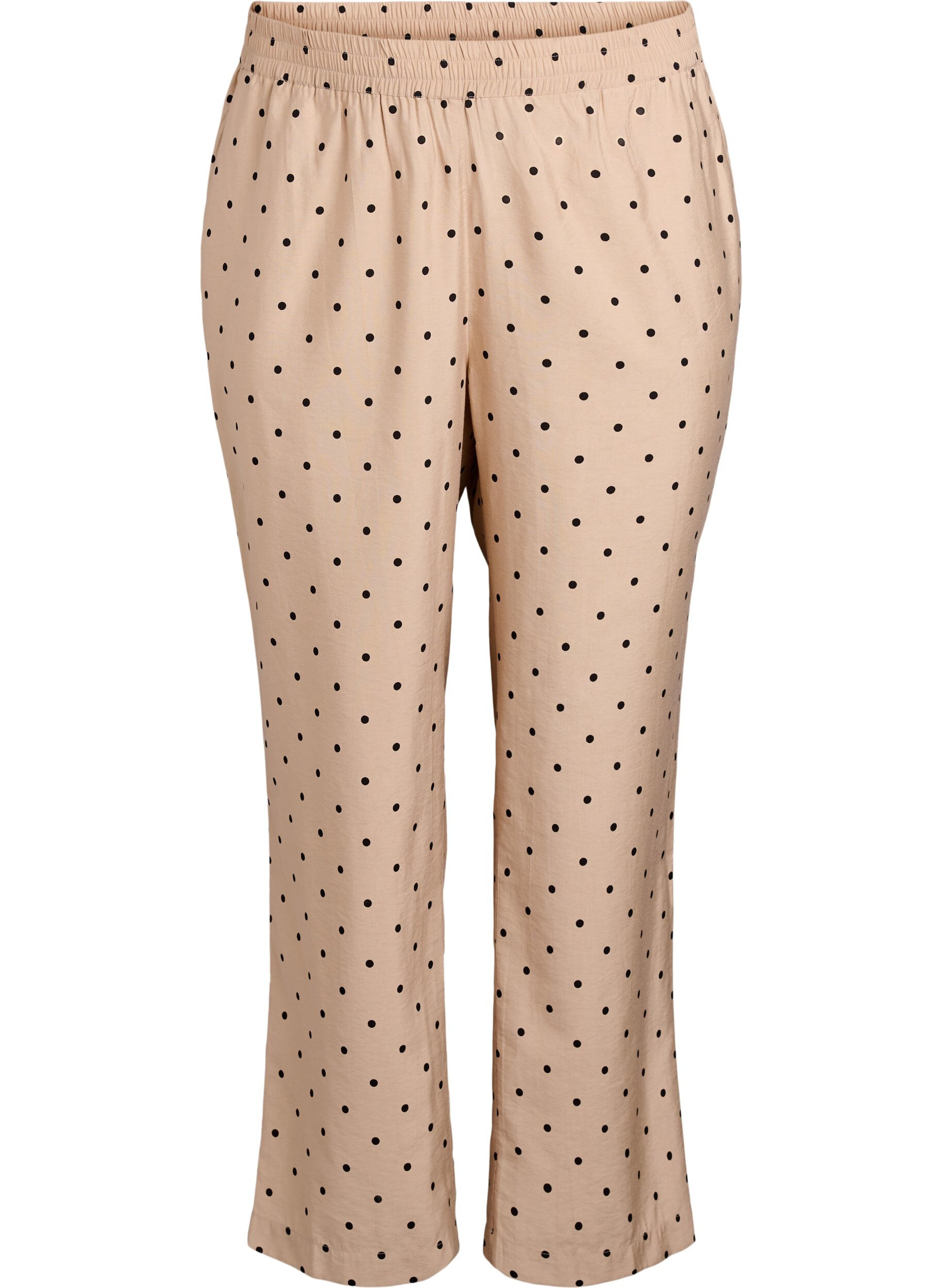 Trousers with polka dots and straight legs
