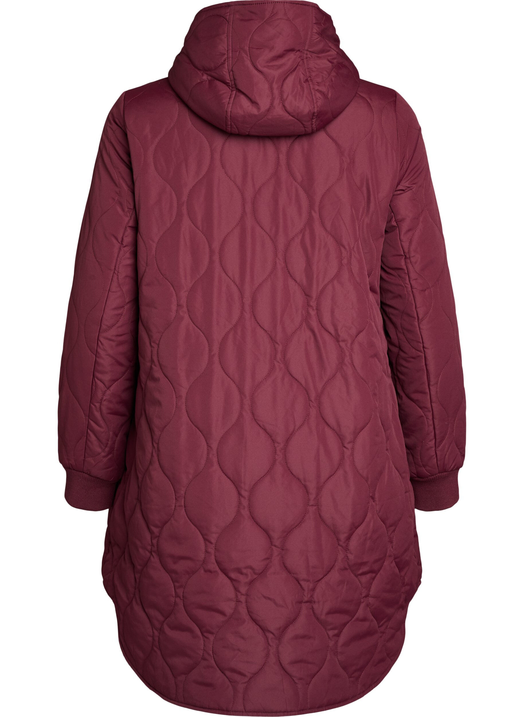 ZizzifashionMid-length quilted jacket with a hood, 0655, Packshot image number 1