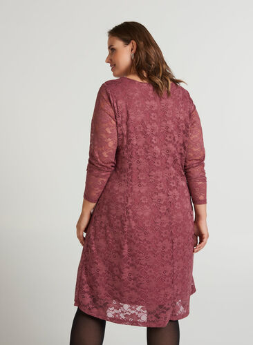 Lace dress, Rose Brown, Model image number 0