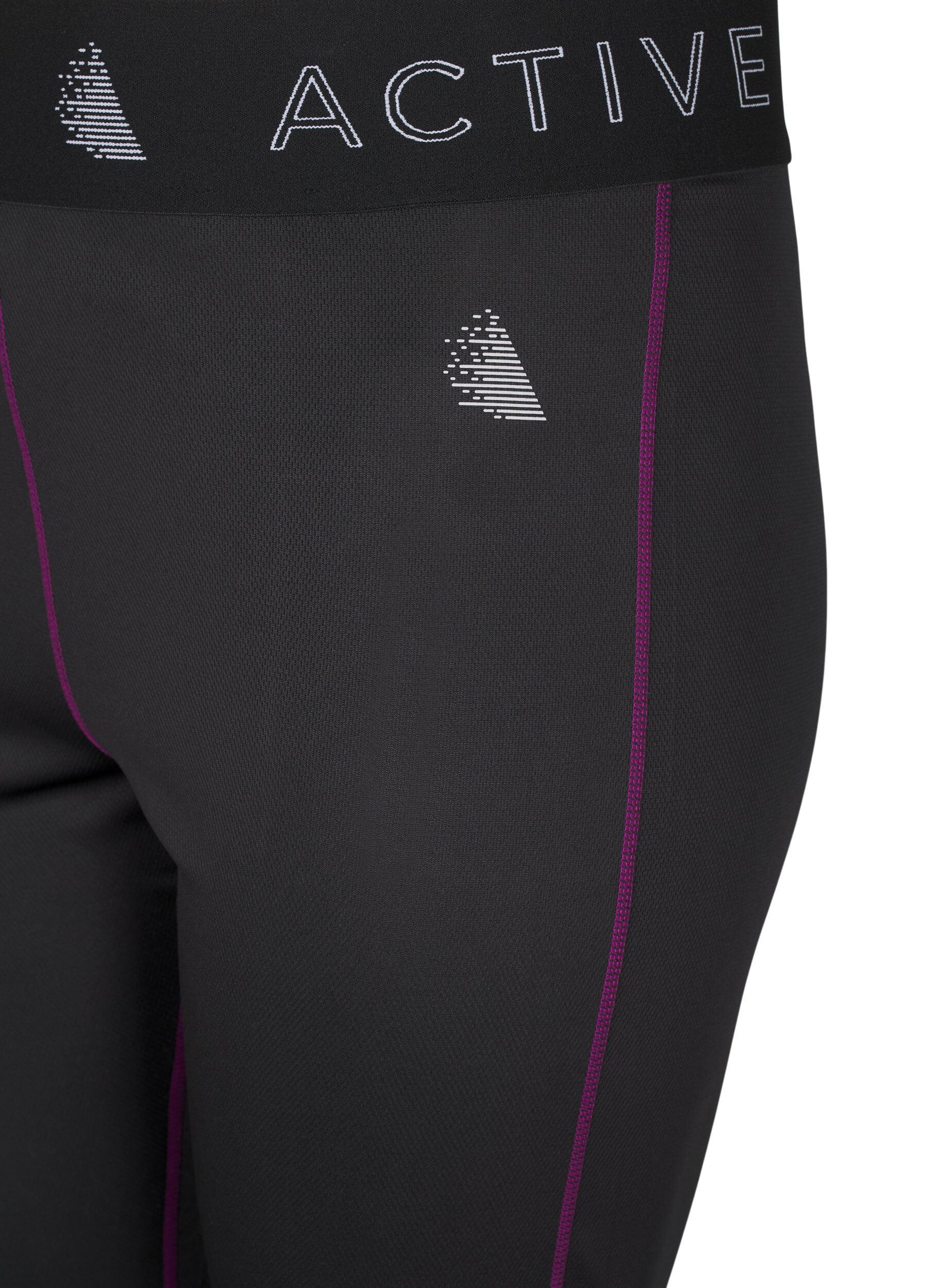 Zizzifashion Base layer bottoms with contrast details, Black w. Charisma, Packshot image number 2
