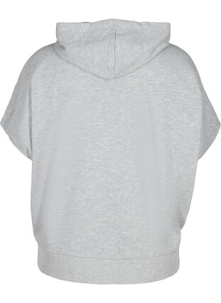 Short-sleeved sweatshirt with zip, Light Grey Melange, Packshot image number 1
