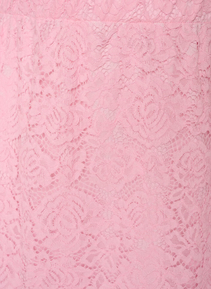 Lace midi skirt with an elasticated waist, Rose, Packshot image number 2