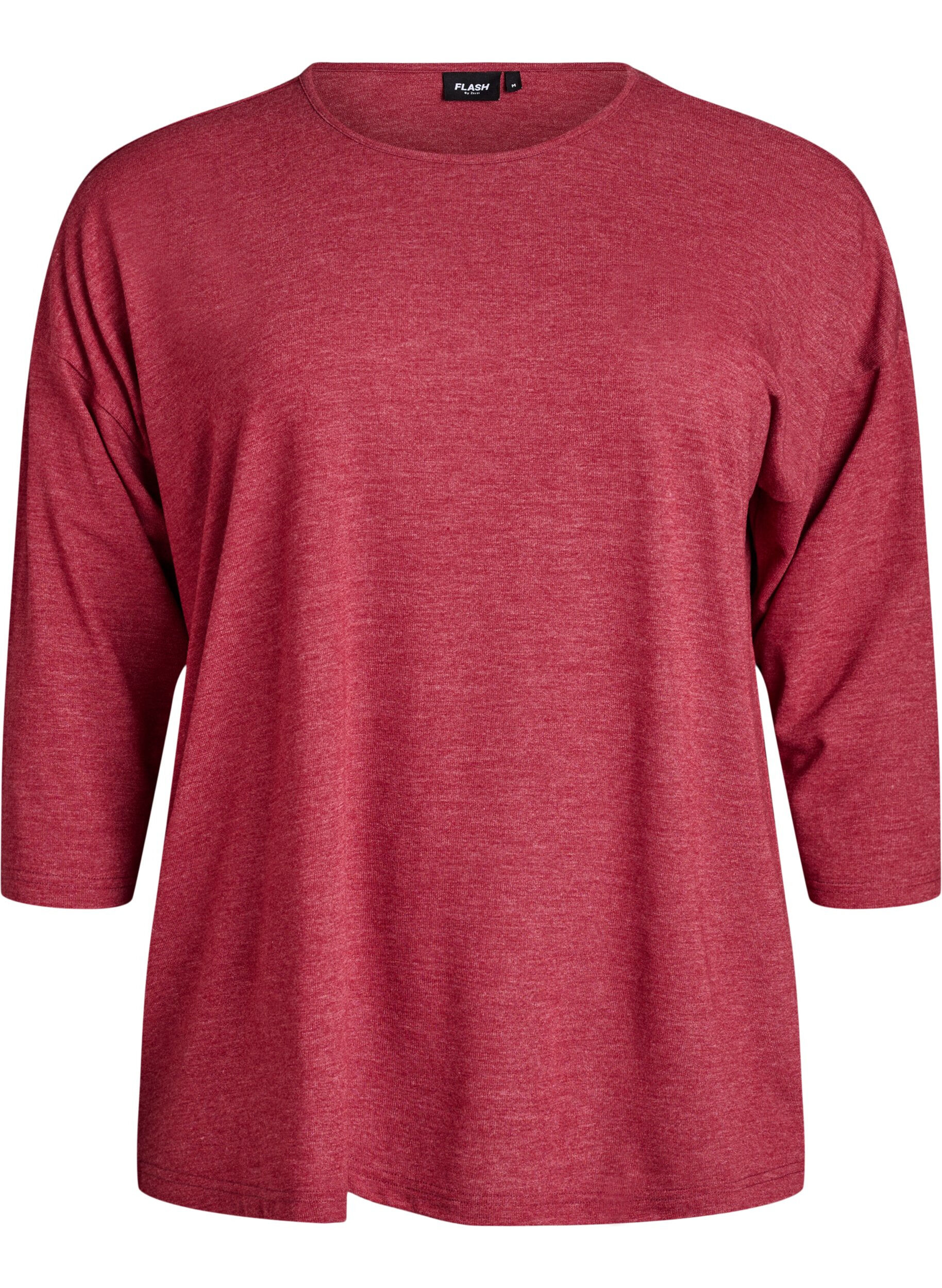 Zizzifashion Jersey blouse with 3/4 sleeves, Red, Packshot image number 0