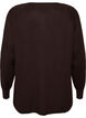 Knitted blouse with round neck and knitted pattern, Brown, Packshot image number 1