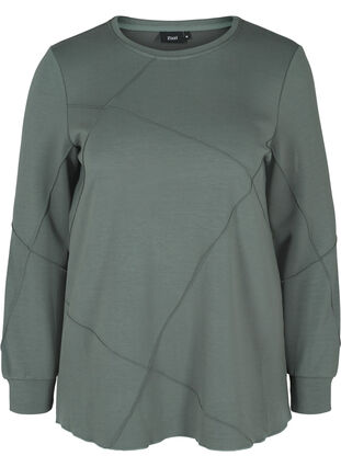 Long-sleeved sweat blouse with rounded neckline, Urban Chic, Packshot image number 0