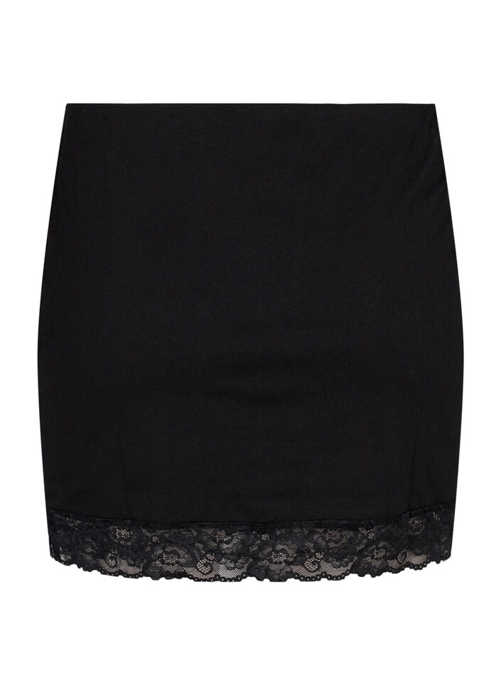 2-pack top extender with lace trim, Black/Black, Packshot image number 1