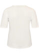 Mesh top with short sleeves and round neck, Vanilla, Packshot image number 1