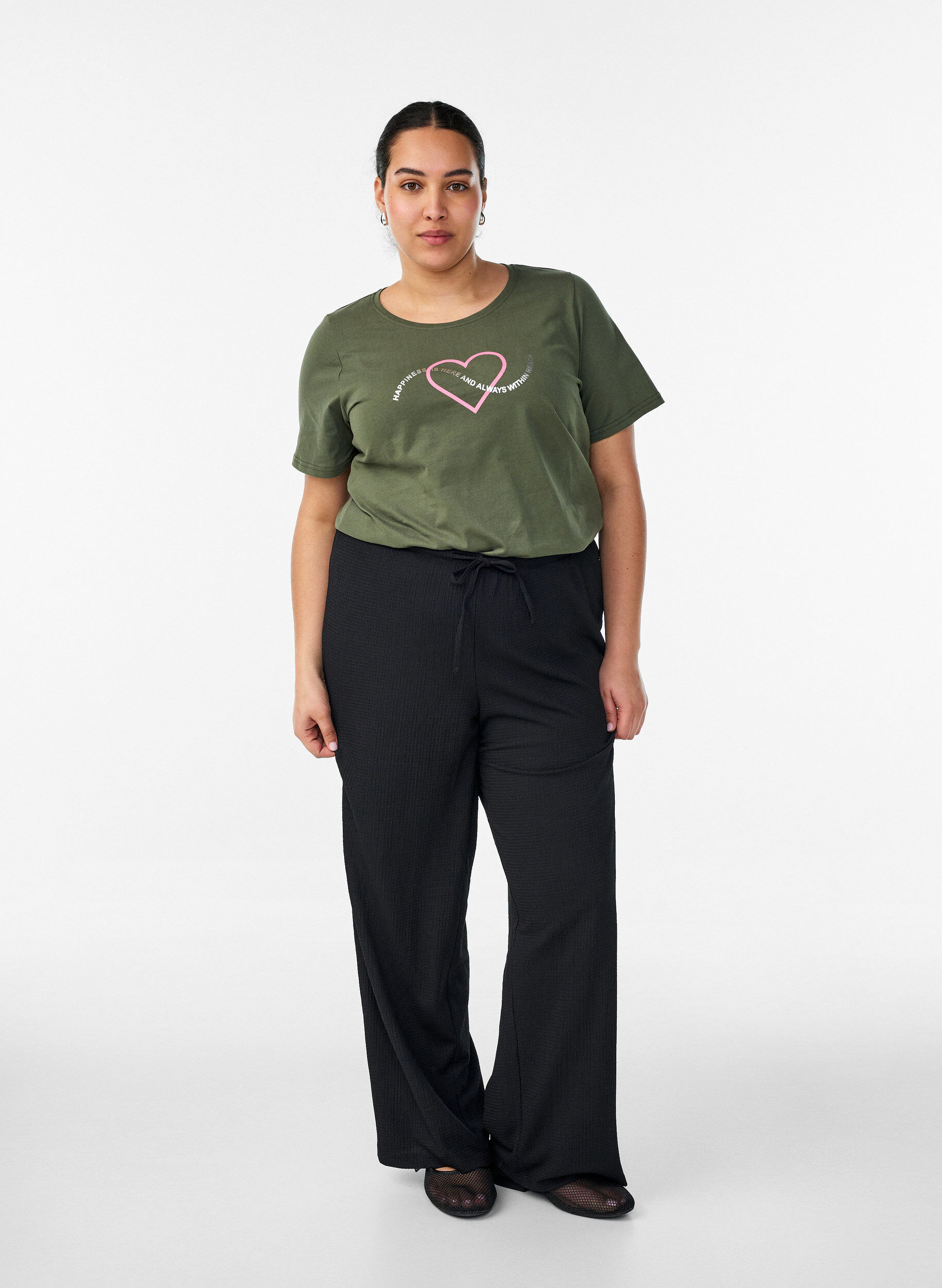 ZizzifashionT-shirt with motif, Green, Model image number 1