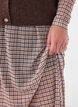 Checked mesh midi skirt, Beige, Model image number 3