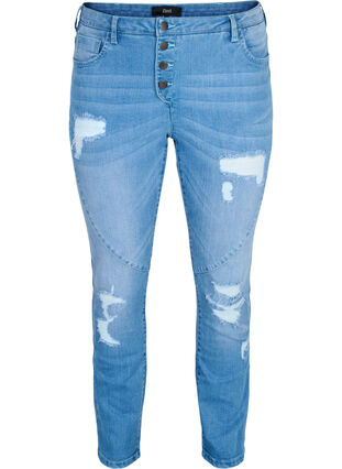 Slim fit ripped Emily jeans, Light blue, Packshot image number 0