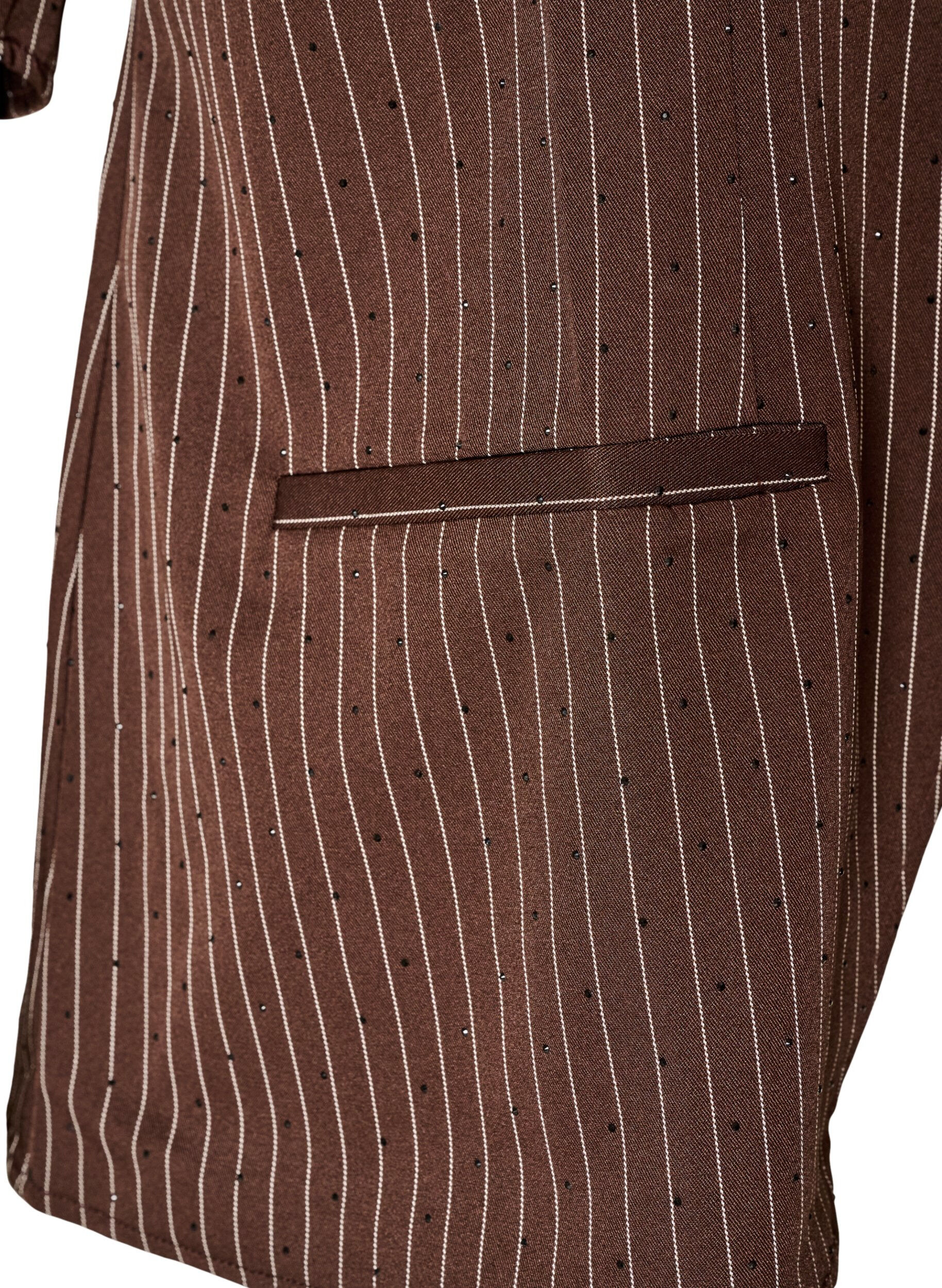 ZizzifashionPinstripe blouse with rhinestones and buttons, Brown, Packshot image number 3