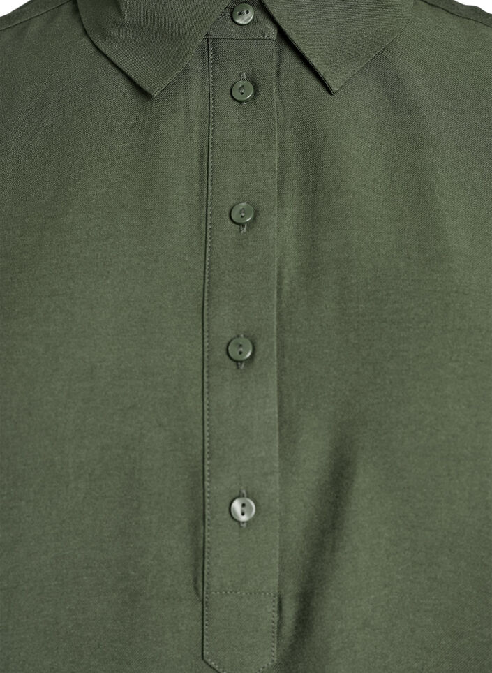 Shirt blouse with button detail at the back, Green, Packshot image number 2