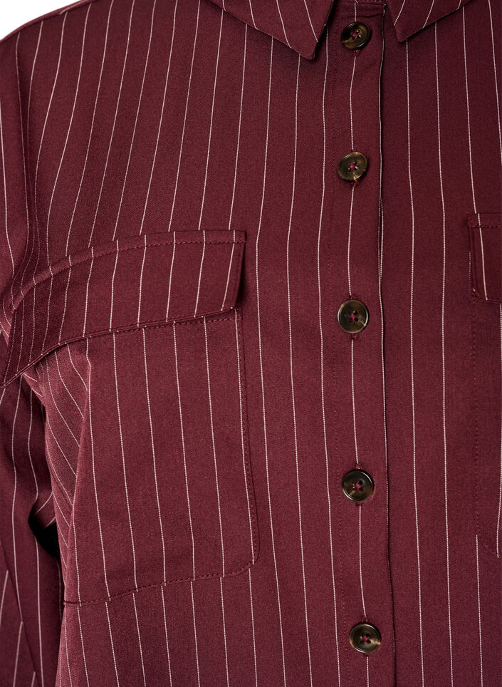 Pinstripe shirt with chest pockets, Red, Packshot image number 2
